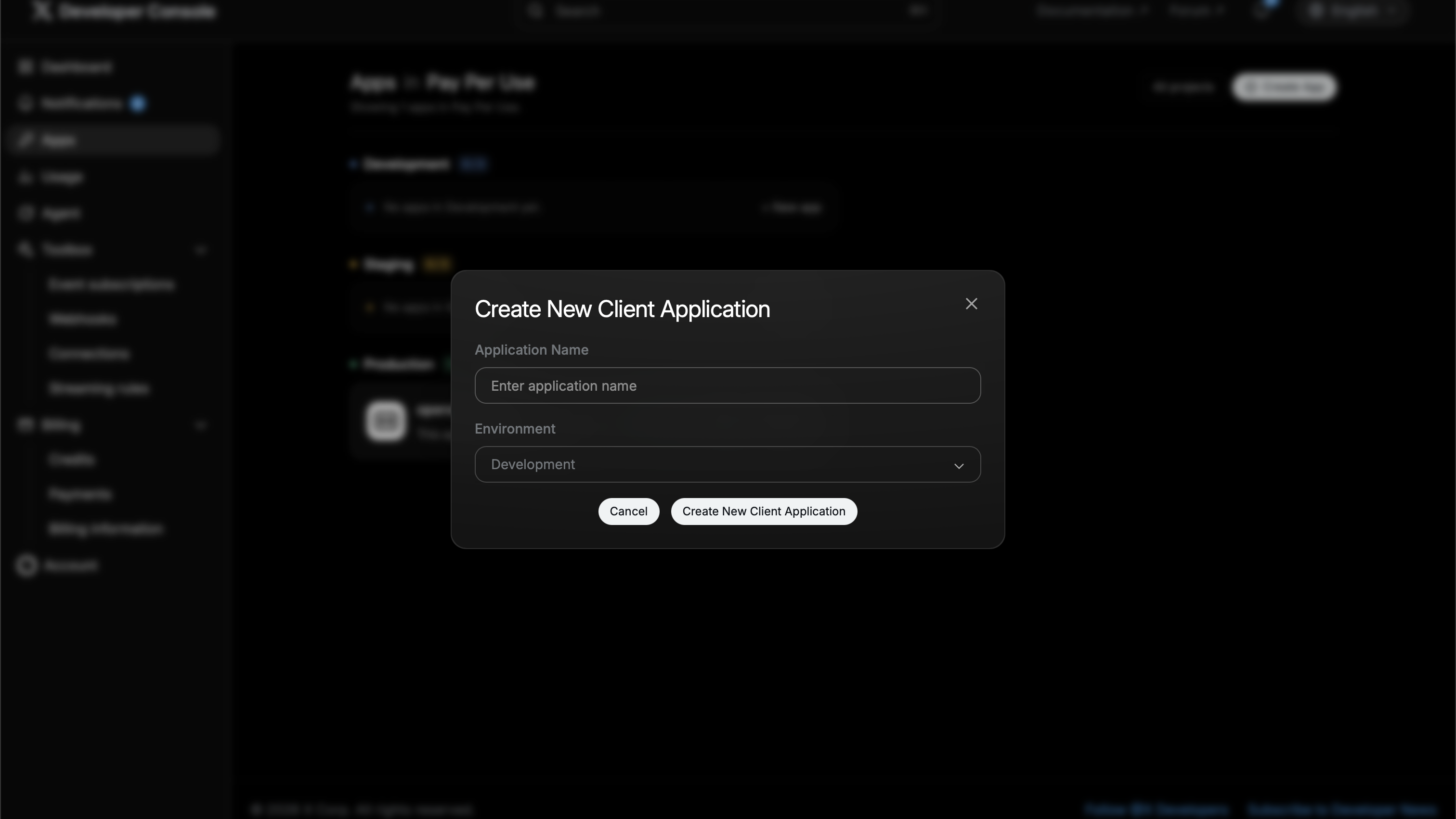 Creating a new X client application
